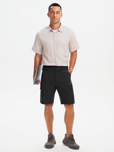 Men's Hiking Cargo Shorts 9" with Zipper Pockets Quick Dry Lightweight Casual Stretch Golf Short Outdoor Summer in Kuwait