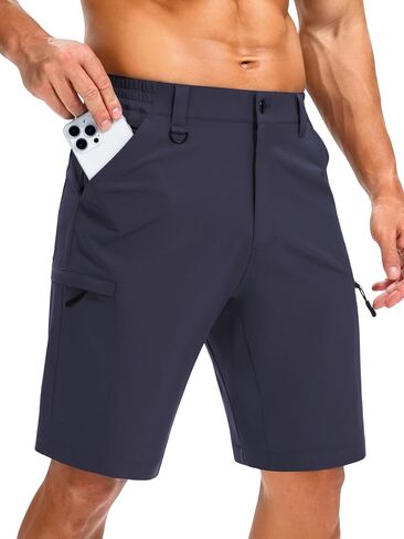 Men's Hiking Cargo Shorts 9" with Zipper Pockets Quick Dry Lightweight Casual Stretch Golf Short Outdoor Summer in Kuwait
