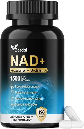 NAD+ Supplement 1500mg - 7-in-1 Liposomal Formula with Urolithin A, CoQ10 & Resveratrol - Cellular Energy, Muscle Health & Healthy Aging Support for Women & Men- 120 Capsules in Saudi Arabia