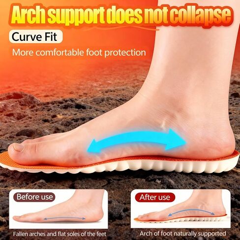 Steppers Insoles, 4D Cloud Massage Steppers Insoles for Men & Women, Orange Shock Absorption Footbed with Comfort Cushioning Breathable Design,Massage Insoles Ideal for Sports, Running & Daily Wear in Saudi Arabia