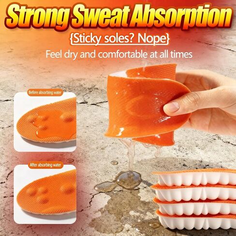 Steppers Insoles, 4D Cloud Massage Steppers Insoles for Men & Women, Orange Shock Absorption Footbed with Comfort Cushioning Breathable Design,Massage Insoles Ideal for Sports, Running & Daily Wear in Saudi Arabia