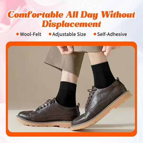 4Pair Felt Tongue Pads for Shoes, Adhesive Shoe Tongue Pads for Men Women | Soft Self-Adhesive Non-slip Tongue Pad to Fill the Instep Space for Men Women Boots, Leather Shoes, Dress Shoes, Loafers in Kuwait