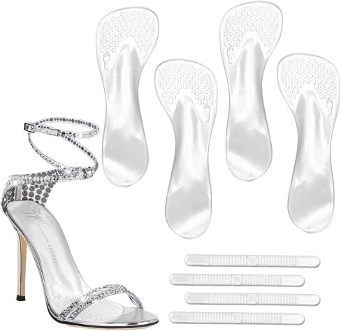 3/4 Gel High Heel Insoles,Clear Self-Adhesive Arch Support for Foot Pain Relief, Gel Shoe Inserts for Heels, Flats, Dress Shoes, and Sandals in Kuwait