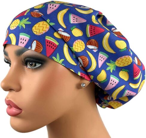 Surgical Scrub Hat, Euro Scrub Cap, Nurse Hat for Women, OR Bouffant, Tossed Fruit in Saudi Arabia