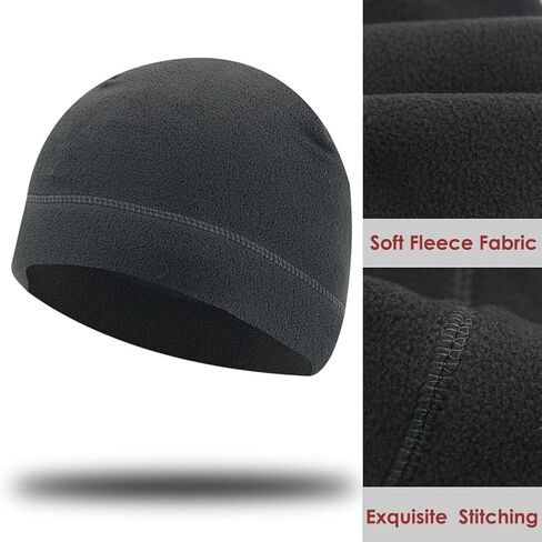 Fleece Skull Cap Beanie for Men & Women Winter Warm Beanie Hat Cold Weather Windproof Watch Cap Army Skiing in Kuwait