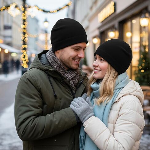 Fleece Skull Cap Beanie for Men & Women Winter Warm Beanie Hat Cold Weather Windproof Watch Cap Army Skiing in Kuwait