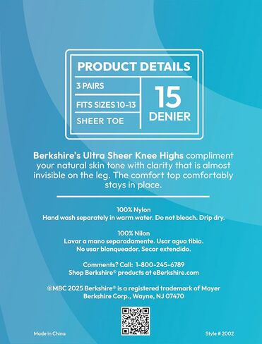 Berkshire Plus Size Ultra Sheer Knee High - Value Pack - 3 Pairs in Kuwait