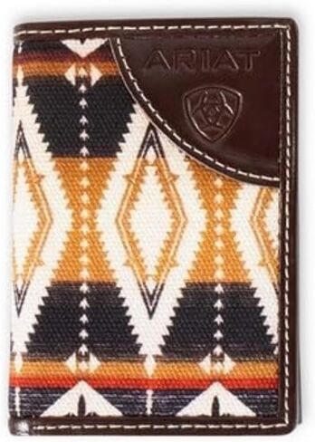 محفظة ARIAT Trifold Southwest من القماش، بني in Kuwait