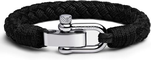 Elegatto Pelagus Premium Rope Bracelet for Men | Designed in California | Thick Cotton Rope with Stainless Steel Shackle Closure | Men’s Designer Bracelets in Saudi Arabia