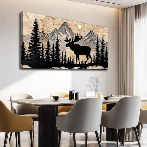 DZRWUBHS Canvas Wall Art For Living Room Large Wall Decor For Bedroom Modern Office Wall Decorations Forest Animal Paintings Farmhouse Landscape Pictures Artwork Room Aesthetic Home Decor 20x40 In in Saudi Arabia