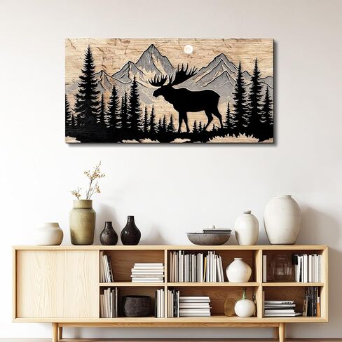 DZRWUBHS Canvas Wall Art For Living Room Large Wall Decor For Bedroom Modern Office Wall Decorations Forest Animal Paintings Farmhouse Landscape Pictures Artwork Room Aesthetic Home Decor 20x40 In in Saudi Arabia