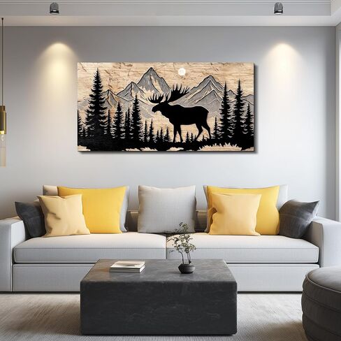 DZRWUBHS Canvas Wall Art For Living Room Large Wall Decor For Bedroom Modern Office Wall Decorations Forest Animal Paintings Farmhouse Landscape Pictures Artwork Room Aesthetic Home Decor 20x40 In in Saudi Arabia