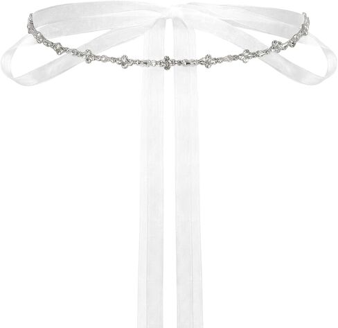 Rhinestone Bridal Belt - Sparkly Crystal Wedding Sash for Bride Formal Dresses Belts Elegant Accessories (Silver) in Kuwait