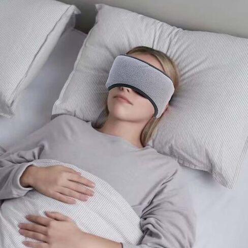 أغطية تدفئة الأذن للجري للجنسين في الشتاء، قناع العين للنوم، قناع تعتيم 2 في 1، قناع الأذن وأقنعة العين، تدفئة الأذنين الشتوية للنوم أو الرياضة (رمادي، 57.5 × 12.5 سم) in Kuwait