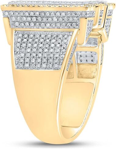 10kt Two-tone Gold Mens Round Diamond Initial M Letter Ring 1-1/5 Cttw in Saudi Arabia