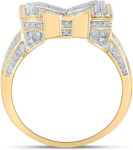 10kt Two-tone Gold Mens Round Diamond Initial M Letter Ring 1-1/5 Cttw in Saudi Arabia