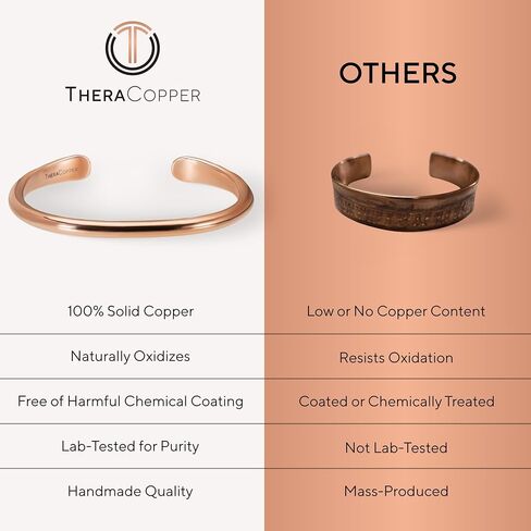 TheraCopper Jewelry Bundle – Copper Rings (2 Pack) & Copper Bracelet Cuff (Barrel), 100% Pure, Raw, Solid & Uncoated for Men & Women in Saudi Arabia