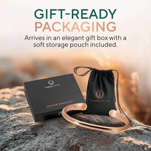 TheraCopper Jewelry Bundle – Copper Rings (2 Pack) & Copper Bracelet Cuff (Barrel), 100% Pure, Raw, Solid & Uncoated for Men & Women in Saudi Arabia