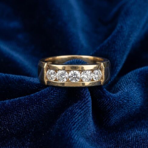 P3 POMPEII3 1/2ct رجالي 14K الذهب الأصفر جولة الماس خاتم الزواج in Kuwait