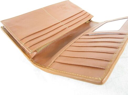 Pelgio Genuine Crocodile Alligator Hornback Skin Leather Checkbook Long Wallet (Tan Brown) in Kuwait