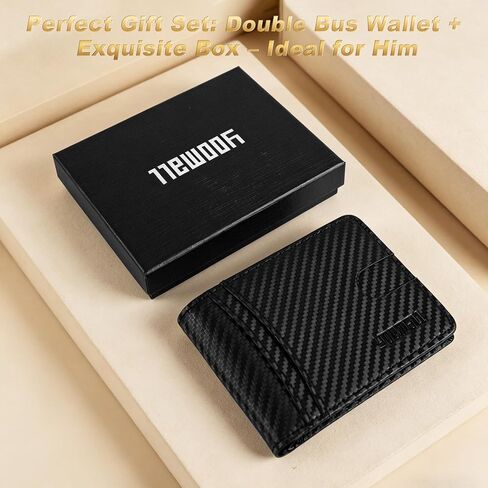 Wallet for Men, Large Capacity RFID Blocking Bifold Wallet with Carbon Fiber Pattern, Flip-Up Photo Window, Big Cash Pocket, ID Window and 12 Card Slots in Saudi Arabia