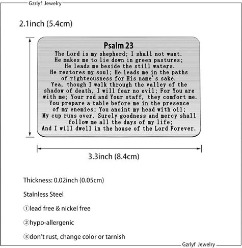 Gzrlyf Psalm 23 Wallet Card the Lord is My Shepherd Religious Gifts for Christian Inspirational Gifts (Wallet Card) in Saudi Arabia