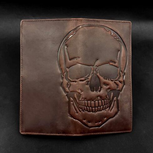 Biker Motorcycle Skull Wallet for Men Card Holder Wallet PurseLeather Long Wallet in Saudi Arabia