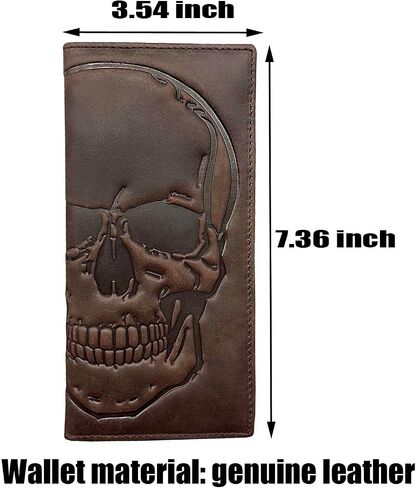 Biker Motorcycle Skull Wallet for Men Card Holder Wallet PurseLeather Long Wallet in Saudi Arabia