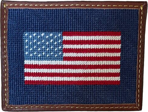 Charleston Belt Genuine Leather Card Case Wallet with Interior Pocket USA Flag in Saudi Arabia