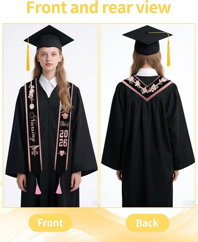 Romart Graduation Stole Class of 2026، وشاح التخرج من الجيل الأول للتمريض المكسيكي Serape مع شرابة للبالغين من الجنسين، 72 بوصة in Kuwait