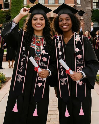 Romart Graduation Stole Class of 2026، وشاح التخرج من الجيل الأول للتمريض المكسيكي Serape مع شرابة للبالغين من الجنسين، 72 بوصة in Kuwait