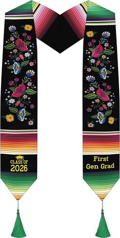 Romart Graduation Stole Class of 2026، وشاح التخرج من الجيل الأول للتمريض المكسيكي Serape مع شرابة للبالغين من الجنسين، 72 بوصة in Kuwait