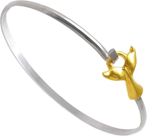 Cape Cod Jewelry-CCJ Whale Tail Bracelet | TwoTone Latch Cuff in Saudi Arabia