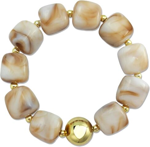Colorful Chunky Beaded Bracelets for Women – Large Square Resin Adjustable Bracelet, Multicolor Stackable Statement Bangle, Summer Beach Party Jewelry in Saudi Arabia