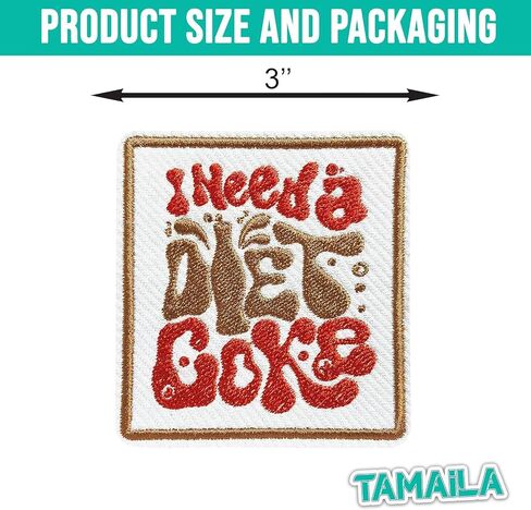 I Need A Diet C*ke Patch 3 Inches Diet C*ke Lover Funny Sayings Motivational Iron On/Sew On Embroidery Fabric Applique Patches for Trucker Hats Clothes Backpack DIY Accessories Friends Mom Gifts in Kuwait
