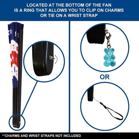 Flags Importer Large USA Stars Hand Fan - For Parties, Events, Raves, Indoor, Outdoor Use - 25" Wide Foldable Hand Fan Patriotic American USA fan in Saudi Arabia