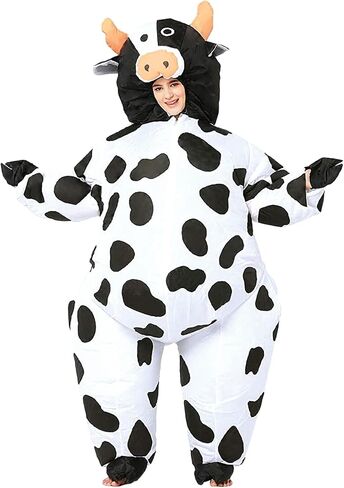 Inflatable Cow Costume Adult Funny Blow Up Farm Animal Suit Halloween Cosplay Fancy Dress in Saudi Arabia