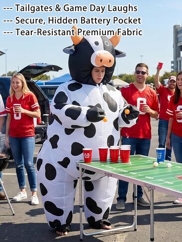 Inflatable Cow Costume Adult Funny Blow Up Farm Animal Suit Halloween Cosplay Fancy Dress in Saudi Arabia