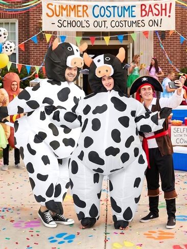 Inflatable Cow Costume Adult Funny Blow Up Farm Animal Suit Halloween Cosplay Fancy Dress in Saudi Arabia
