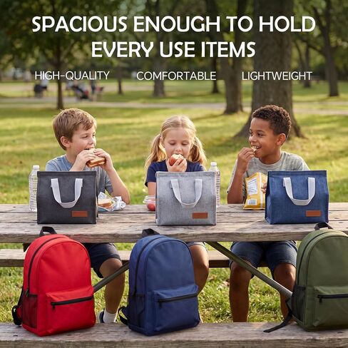 24 Pcs 17" Backpack and Lunch Bag Set, Bulk Backpacks Reusable Insulated Lunch Pouches for Office, Summer Camping, Travel, Gym, Corporate Events, Homeless Donation, 12 Assorted Colors in Saudi Arabia