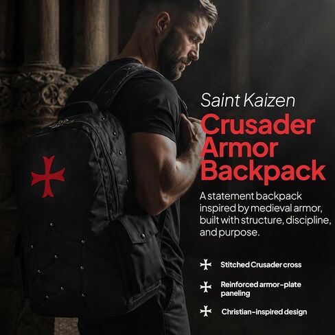 SAINT KAIZEN Backpack with External Lever Belt Straps, Custom 3D Cross Zippers, Gym and Travel Bag in Saudi Arabia