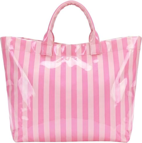 Aliceset Stylish Large Striped Tote Bag for Women Waterproof Beach Bag with Top Handles for Travel Gym Work Grocery in Kuwait