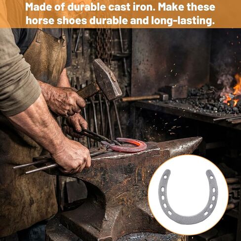 HANLANXUE 12Pcs Cast Iron Horse Shoes for Decorations, Durable Good Lucky Horseshoe for Wall Décor, Indoor, Outdoor, Cowboy, Western, Wedding, Crafts, Birthday Party Favors Supplies, 4.5" x 4.3" in Saudi Arabia