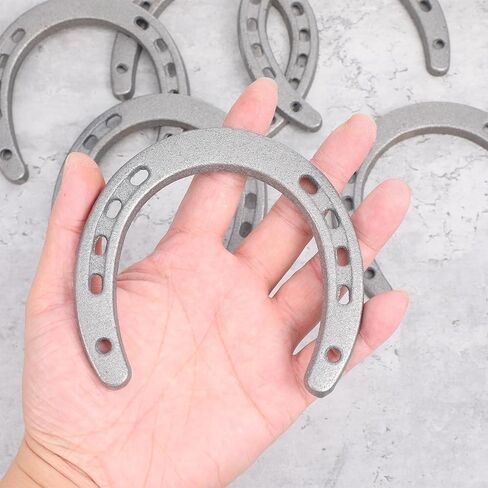 HANLANXUE 12Pcs Cast Iron Horse Shoes for Decorations, Durable Good Lucky Horseshoe for Wall Décor, Indoor, Outdoor, Cowboy, Western, Wedding, Crafts, Birthday Party Favors Supplies, 4.5" x 4.3" in Saudi Arabia