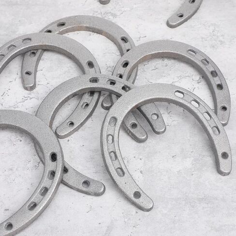 HANLANXUE 12Pcs Cast Iron Horse Shoes for Decorations, Durable Good Lucky Horseshoe for Wall Décor, Indoor, Outdoor, Cowboy, Western, Wedding, Crafts, Birthday Party Favors Supplies, 4.5" x 4.3" in Saudi Arabia