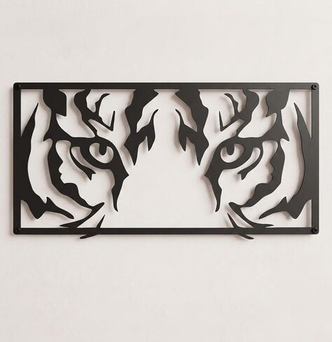 Zckjnoi Tiger Metal Wall Art Decor - 15.8x8 Inch Iron Animal Wall Sculpture for Tiger Lover, Unique Jungle Themed Home Decor Accents for Living Room, Office in Saudi Arabia