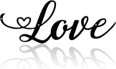 Black Love Wall Art - Metal Wall Decoration - 16inch - Gifts for Him, Wife, Husband, Couples, Birthday in Saudi Arabia