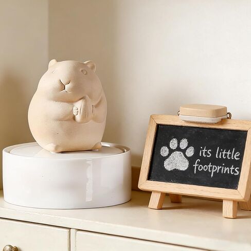 Ceramic Hamster Cremation Ash Keepsake Memorial Urn,Pet Loss Remembrance Urn for Hamster, Small Animal Ashes and Fur Storage Container (Beige, Medium, Seed) in Saudi Arabia