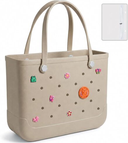 Large Sandproof Waterproof Beach Tote for Women, Travel Gym Pool Bag + Waterproof Pouch, Easy-Clean, Holds Towels Clothes ﻿ in Kuwait