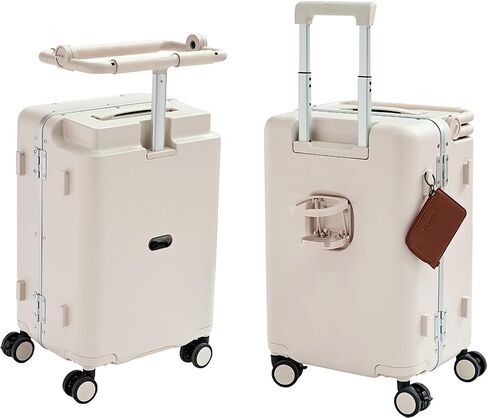 TABU 20" Carry On Luggage with Seat for Kids & Adults, Hardshell Ride On Suitcase with Double Handles & Cup Holder, TSA Lock, Pink in Saudi Arabia